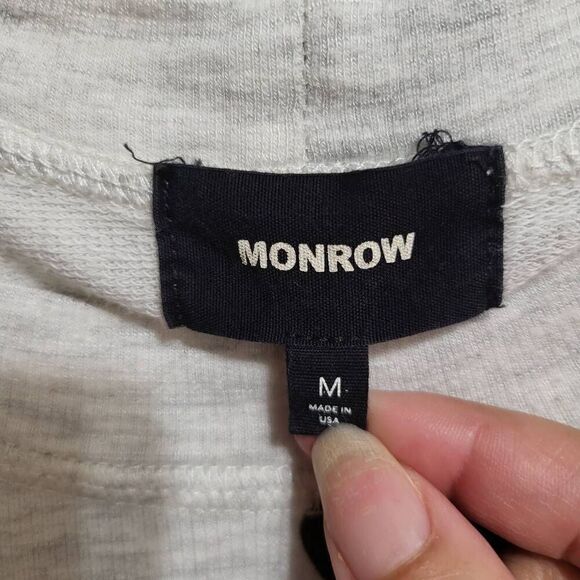 Monrow Heart Print Sweatshirt - Ash sz med - Picture 4 of 8